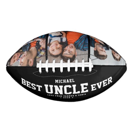 Custom BEST UNCLE EVER Modern Cool Photo Collage Football (Vorderseite)