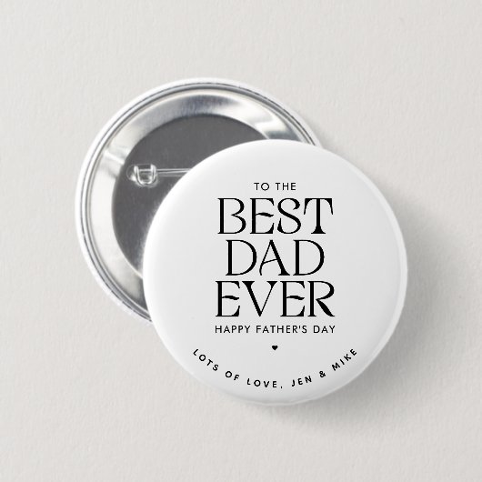 Custom Best Vater Ever Modern Vatertag Elegante Button (Vorne & Hinten)