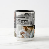 Custom Best Vater je Foto Collage Daddy Zweifarbige Tasse (Mittel)