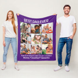 Custom Best Vater je Vatertag 9 FotoCollage Fleecedecke