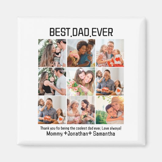 Custom Best Vater je Vatertag 9 FotoCollage Magnet (Vorne)