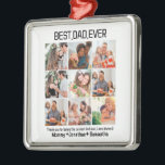 Custom Best Vater je Vatertag 9 FotoCollage Ornament Aus Metall<br><div class="desc">Maßgeschneiderter Best Vater je Vatertag 9 FotoCollage. Personalisieren Sie diese einzigartige Vatertagsvorlage mit 9 Fotos und Namen. Perfekt für jeden Anlass wie Vatertag,  Geburtstag etc. Custom Vater Foto Collage,  Fathers Day Gift,  Personalisiertes Geschenk für Vater,  Vater Foto Geschenk,  Daddy Collage Geschenk,  Geschenk von Tochter,  Geschenk von Sohn</div>