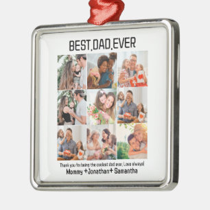 Custom Best Vater je Vatertag 9 FotoCollage Ornament Aus Metall