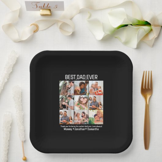 Custom Best Vater je Vatertag 9 FotoCollage Pappteller (Hochzeit)