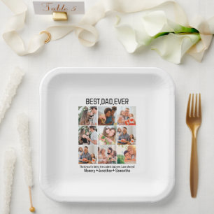 Custom Best Vater je Vatertag 9 FotoCollage Pappteller