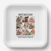 Custom Best Vater je Vatertag 9 FotoCollage Pappteller (Vorderseite)