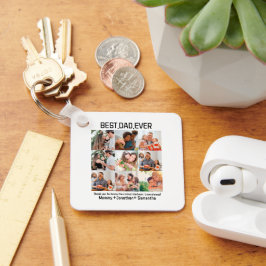 Custom Best Vater je Vatertag 9 FotoCollage Schlüsselanhänger