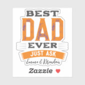 Custom Best Vater Papa Pater immer nur Gefragt lus Aufkleber (Blatt)