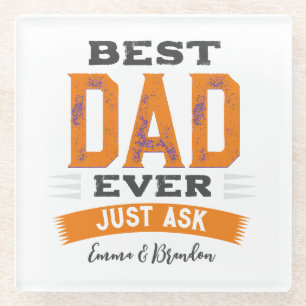 Custom Best Vater Papa Pater immer nur Gefragt lus Glasuntersetzer