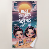 Custom BESTE FREUNDIN Best Friends Chibi BESTE FRE Strandtuch (Vorderseite)