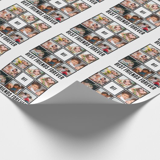 Custom BESTE FREUNDIN Best Friends Forever 8 Foto  Geschenkpapier (Ecke)