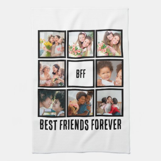 Custom BESTE FREUNDIN Best Friends Forever 8 Foto  Geschirrtuch (Vertikal)