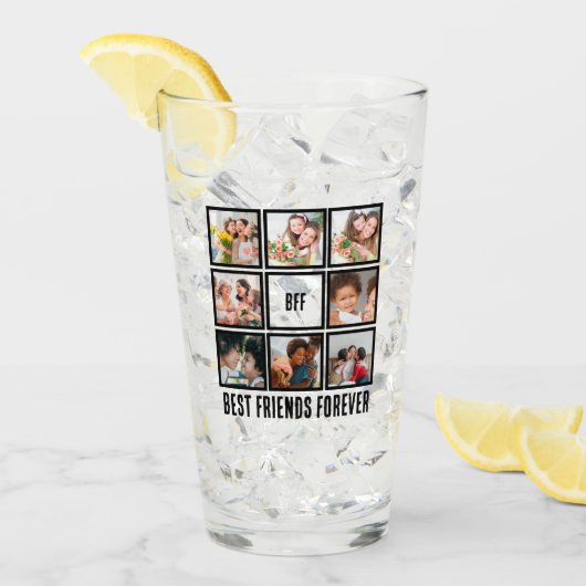 Custom BESTE FREUNDIN Best Friends Forever 8 Foto Glas (Vorderseite Ice)
