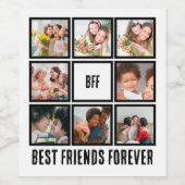 Custom BESTE FREUNDIN Best Friends Forever 8 Foto  Weinetikett (Einzelnes Label)