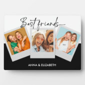 Custom BESTE FREUNDIN gibt 3 Foto Collage Modernes Fotoplatte (Vorderseite)
