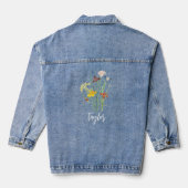 CUSTOM bestickte weibliche Blume entspannt gebären Jeansjacke (Rückseite)