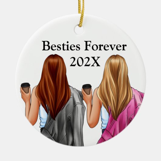 Custom Bestie Friends Christmas Tree Ornament (Vorne)