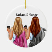 Custom Bestie Friends Christmas Tree Ornament (Hinten)