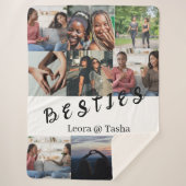 Custom Bestie Pictures & Name Cozy Throw Sherpadecke (Vorderseite)