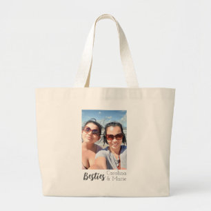 Custom Bestie Tote Bag mit Personalisierten Fotos Jumbo Stoffbeutel