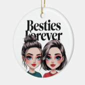 Custom Besties Best Friend Geschenk BESTE FREUNDIN Keramik Ornament (Links)