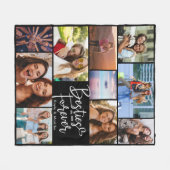 Custom Besties BESTE FREUNDIN Moderne Skriptfotogr Fleecedecke (Vorderseite (Horizontal))