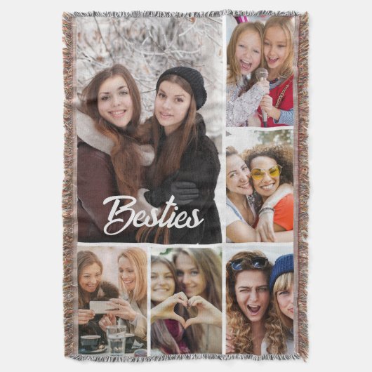 Custom "Besties" Photo Collage Decke (Vorderseite Vertikal)