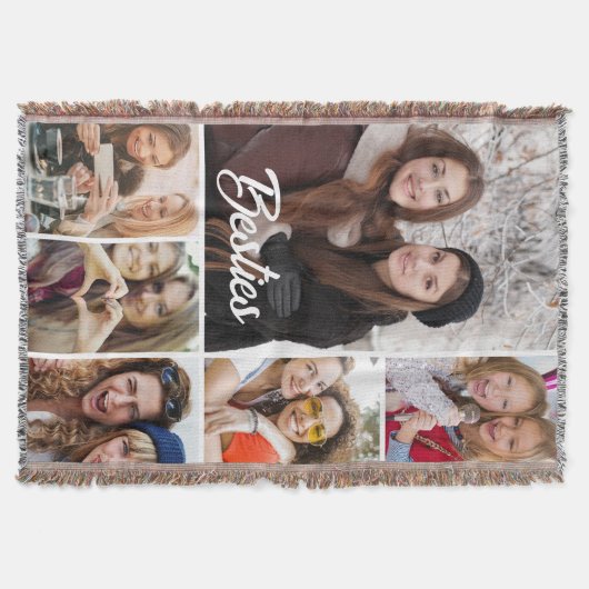 Custom "Besties" Photo Collage  Decke (Vorderseite)