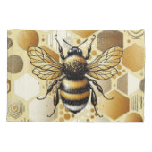 Custom Besy Bee on Honeycomb: Hexagons and Circles Kissenbezug (Rückseite-Links)