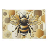 Custom Besy Bee on Honeycomb: Hexagons and Circles Kissenbezug (Rückseite-Rechts)