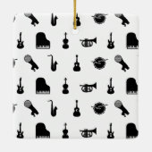 CUSTOM BG FARBE verschiedener Musikinstrumente Keramikornament (Rückseite)