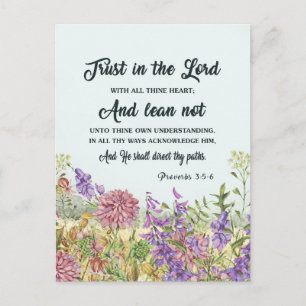 Custom Bible Verse Blumengrüßkarten Feiertagspostkarte