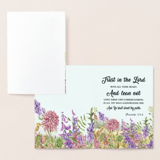 Custom Bible Verse Blumengrüßkarten Folienkarte (Anzeige)