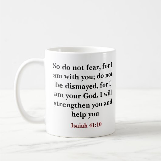 Custom Bible Verse Ich bin dein Gott Kaffeetasse (Links)
