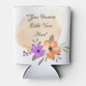 Custom Bible Verse on Peach Background and Blume Dosenkühler (Vorderseite)