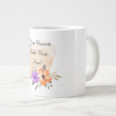Custom Bible Verse on Peach Background and Blume Jumbo-Tasse (Vorderseite Rechts)