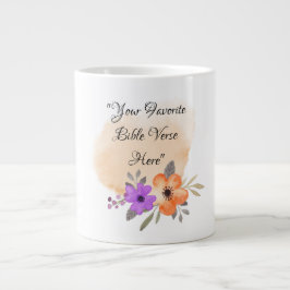 Custom Bible Verse on Peach Background and Blume Jumbo-Tasse