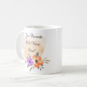 Custom Bible Verse on Peach Background and Blume Kaffeetasse (Vorderseite Links)