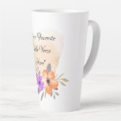 Custom Bible Verse on Peach Background and Blume Milchtasse (Rechte Ecke)