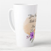 Custom Bible Verse on Peach Background and Blume Milchtasse (Linke Ecke)