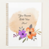 Custom Bible Verse on Peach Background and Blume Planer (Vorderseite)