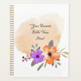 Custom Bible Verse on Peach Background and Blume Planer