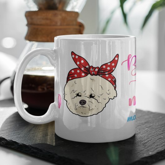 Custom Bichon Frisé Mama Muttertag Niedliches Gesc Kaffeetasse