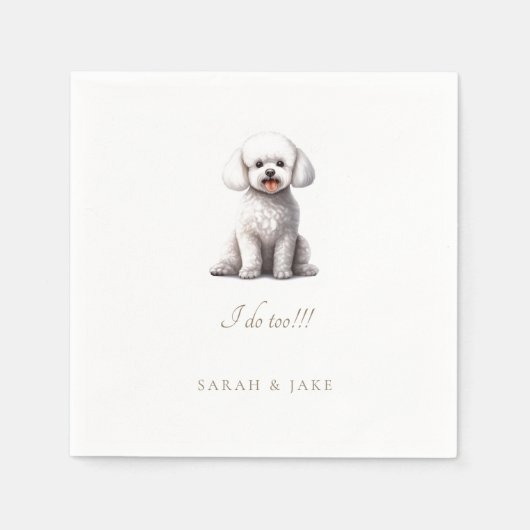 Custom Bichon Pet Wedding Napkins Serviette (Vorderseite)