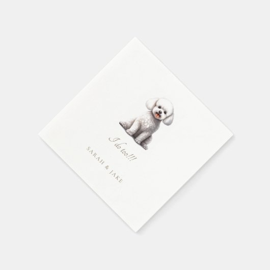 Custom Bichon Pet Wedding Napkins Serviette (Ecke)