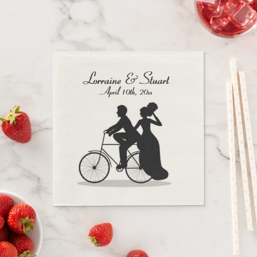 Custom Bicycle Wedding Serviette (Beispiel)