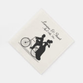 Custom Bicycle Wedding Serviette (Ecke)