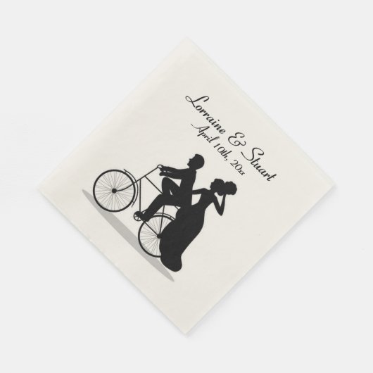 Custom Bicycle Wedding Serviette (Ecke)