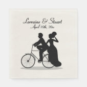 Custom Bicycle Wedding Serviette (Vorderseite)