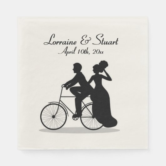 Custom Bicycle Wedding Serviette (Vorderseite)